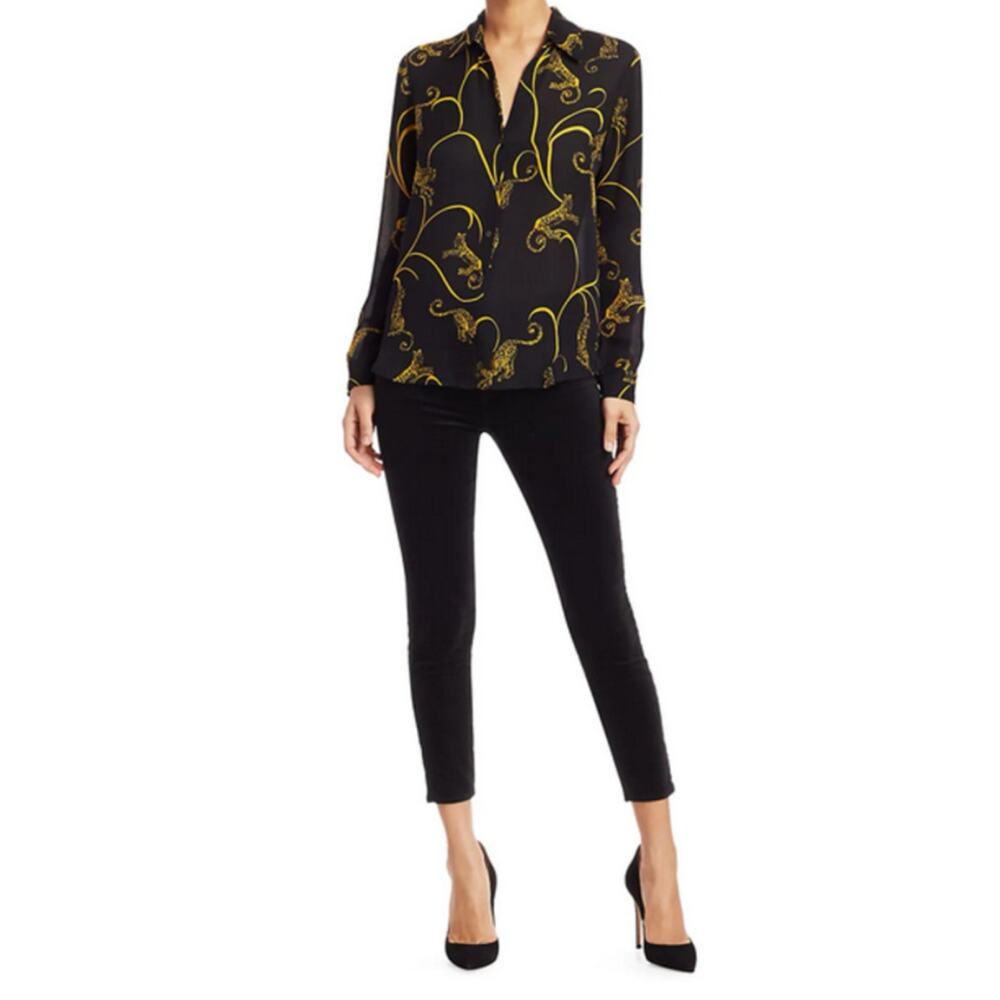 L’Agence Margot High Rise Skinny Pant Jean Black Velvet Noir 29